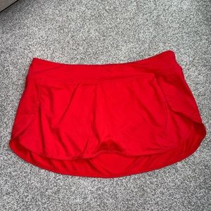 Athleta red swim skirt